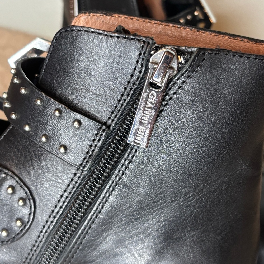 Gianni Rini Studded Booties‎ w/ Buckles Black Size 6 - Picture 11 of 15